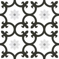 Carrelage effet carreaux de ciment Dessi 25X25 Black