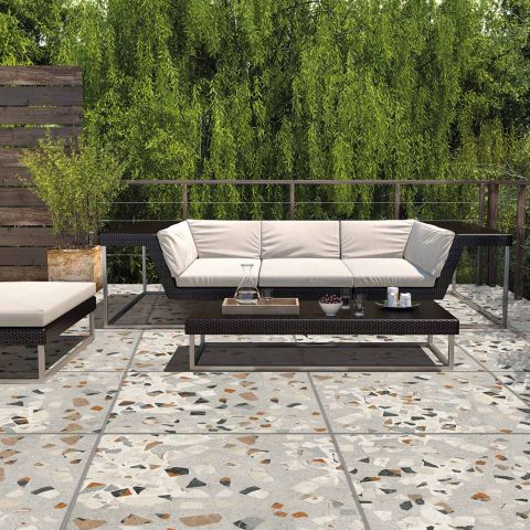 Carrelage terrasse imitation terrazzo Floyat