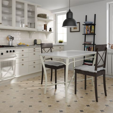 Carrelage sol Oxivali couleur beige pour cuisine