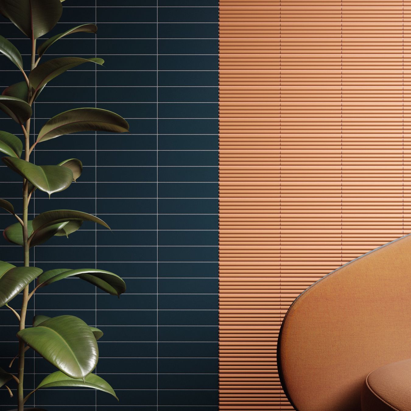 Carrelage déco mural Colli Aqua Matt bleu orange
