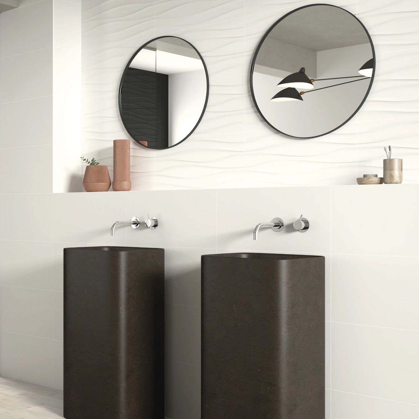 Carrelage mural stuff coloris blanc pour salle de bain