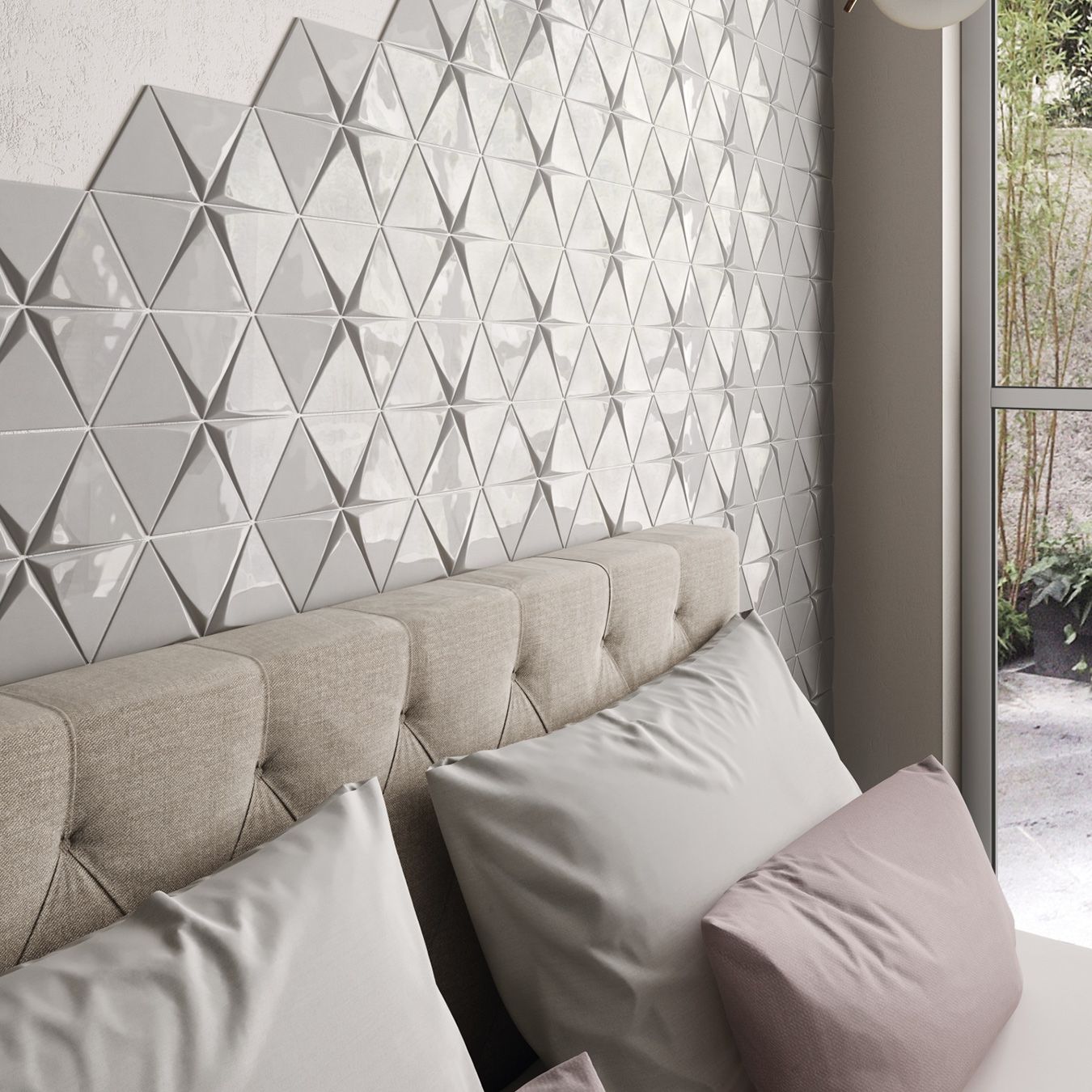 Carrelage faïence murale Mendoce3 forme triangulaire