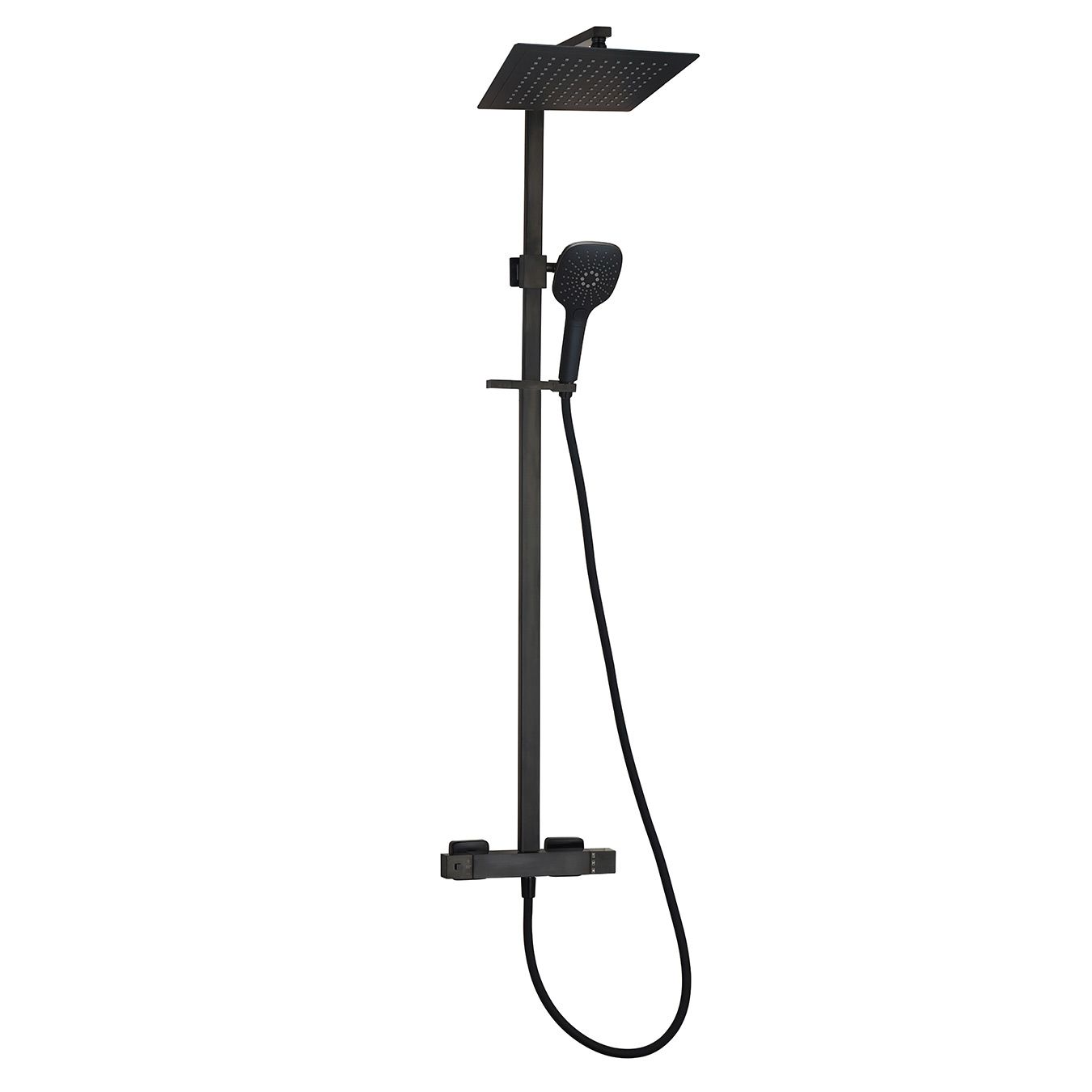 Colonne de douche thermostatique carrée Rour Noir
