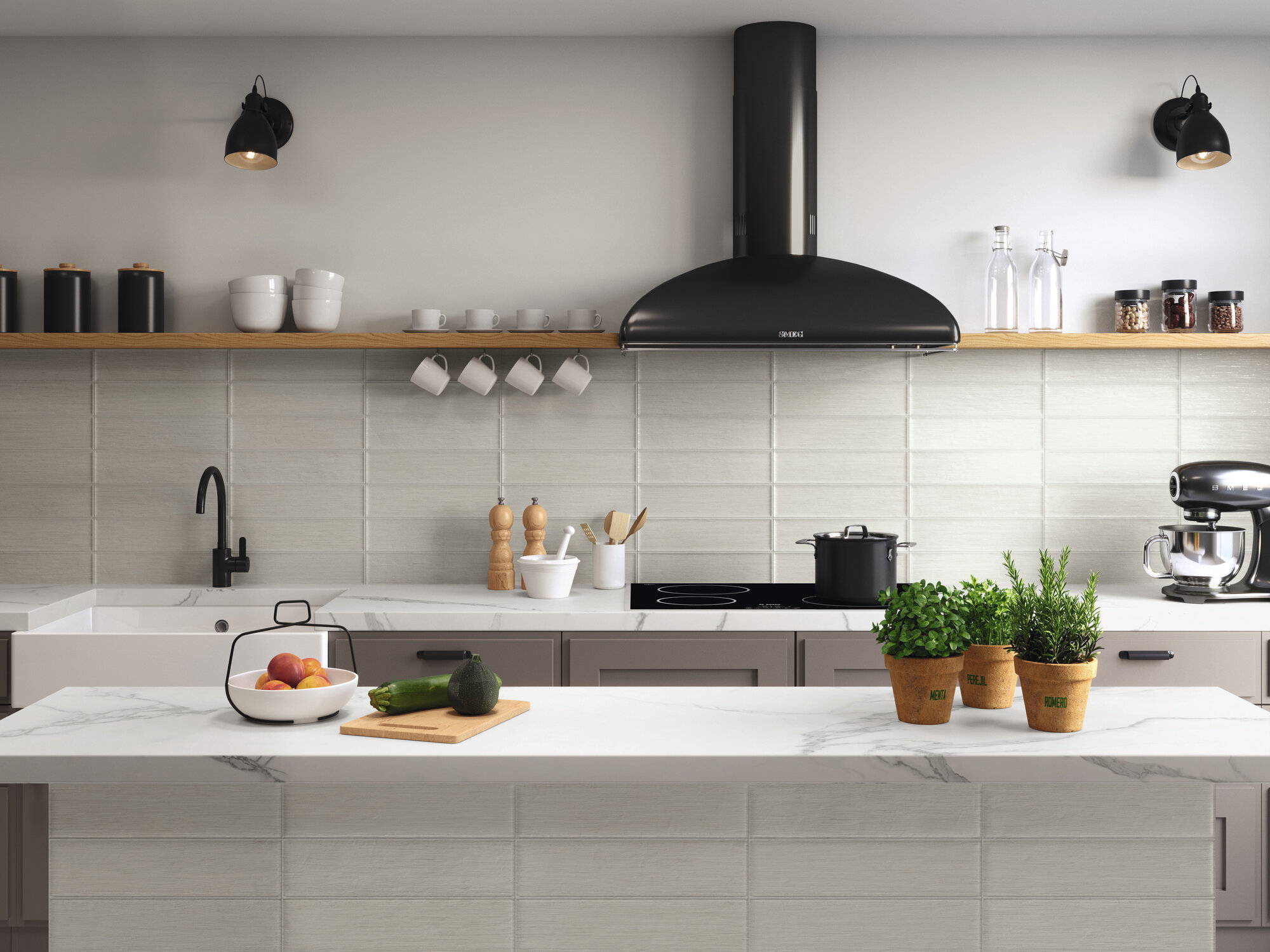Cuisine marbre blanc