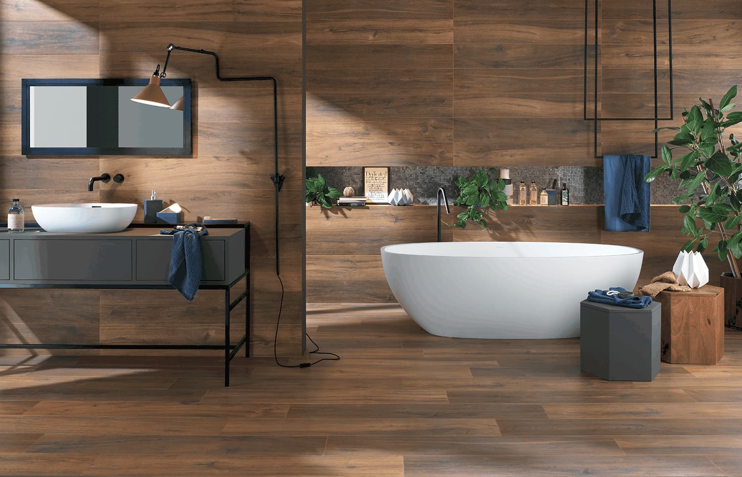 Le total look bois dans la salle de bain