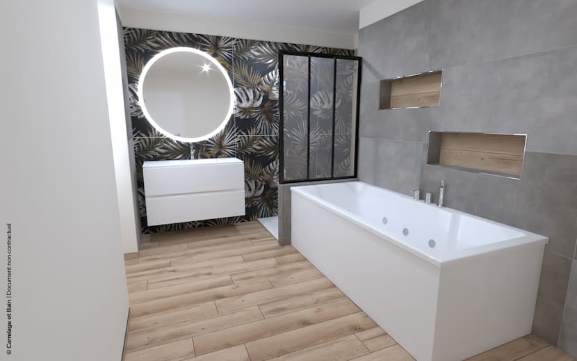 1er prix challenge vendeur 2022 - Projet rénovation salle de bain Montbrison Vue 3D