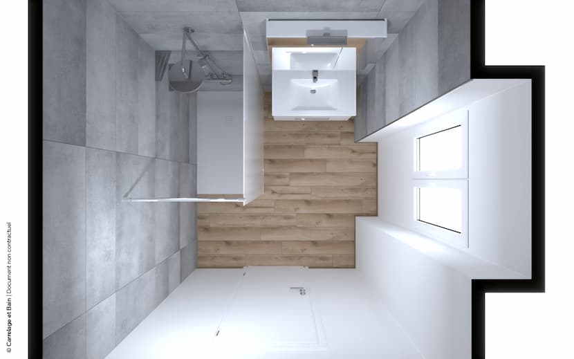 1er prix challenge vendeur 2022 - Projet rénovation salle de bain Montbrison Vue 3D