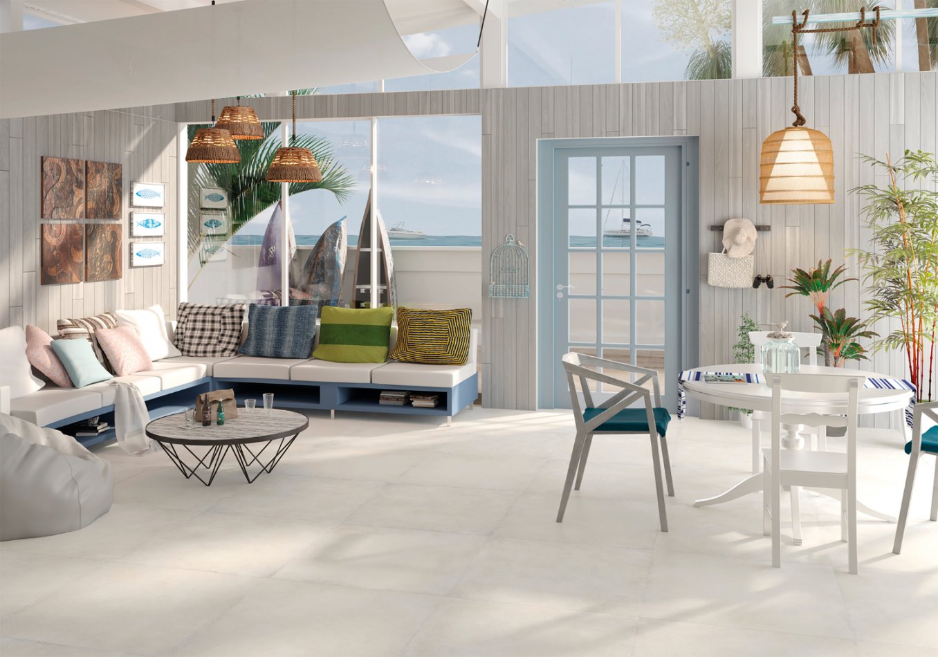 Un aspect pierre réaliste pour ce carrelage extérieur.
