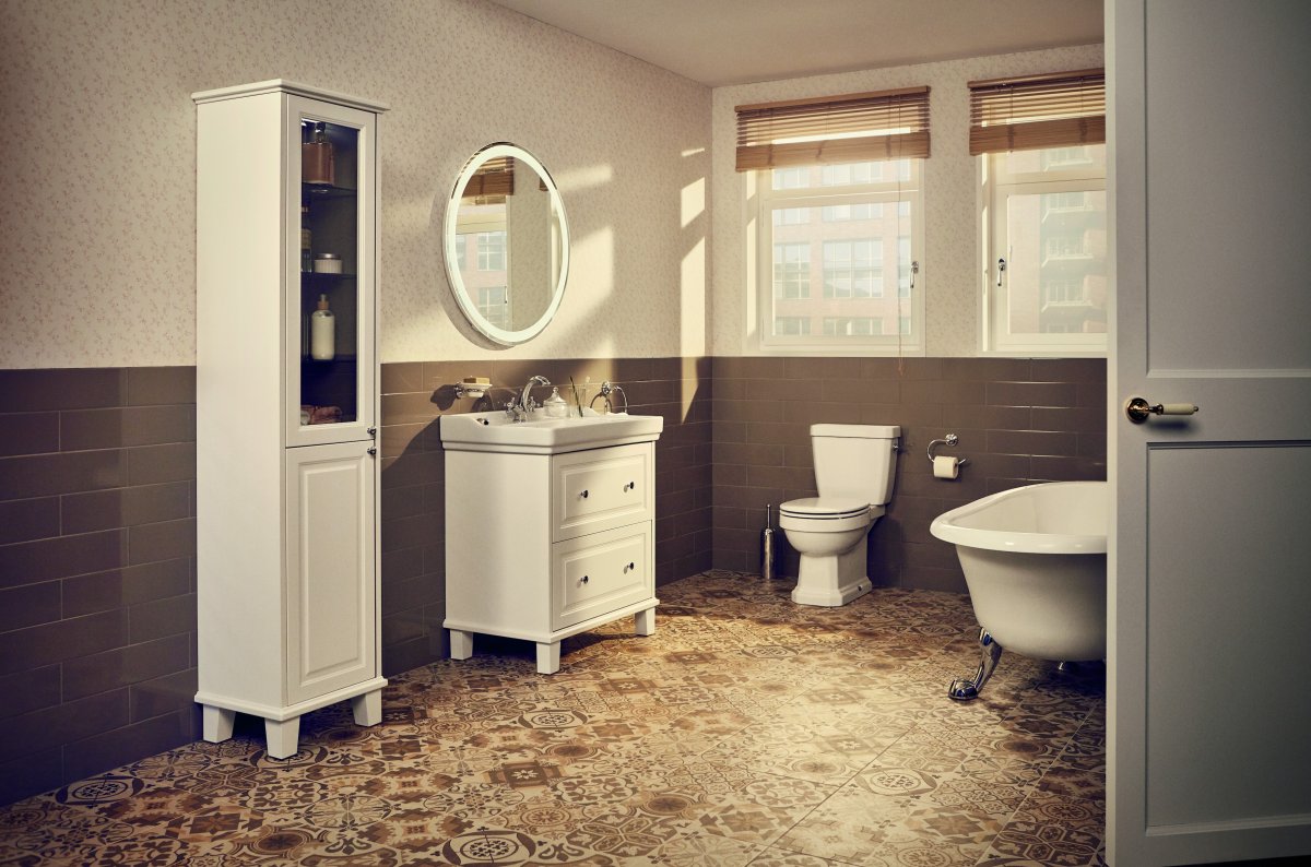 LAVABO SUR COLONNE STYLE RETRO