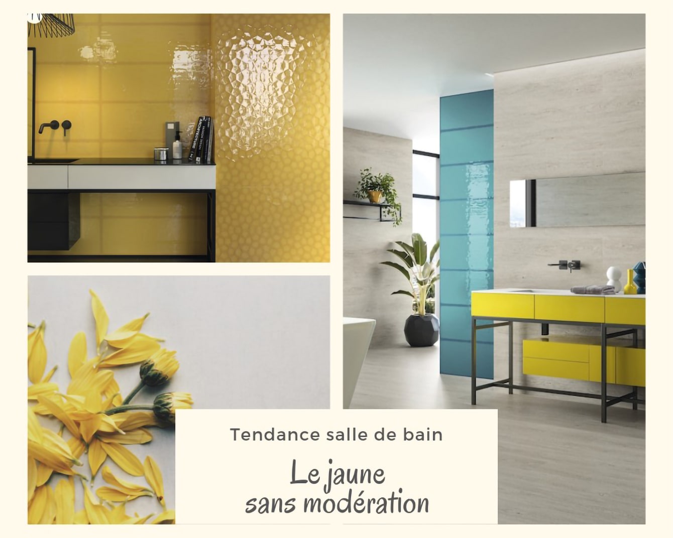 Salle de bain tendance avec le jaune sans modération