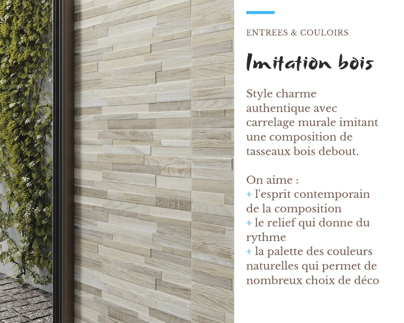 Carrelage imitation bois pour une entrée ou un couloir