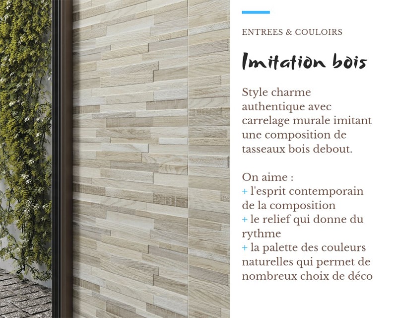 Carrelage imitation bois pour une entrée ou un couloir