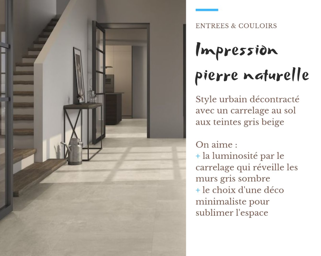 Carrelage impression pierre naturelle