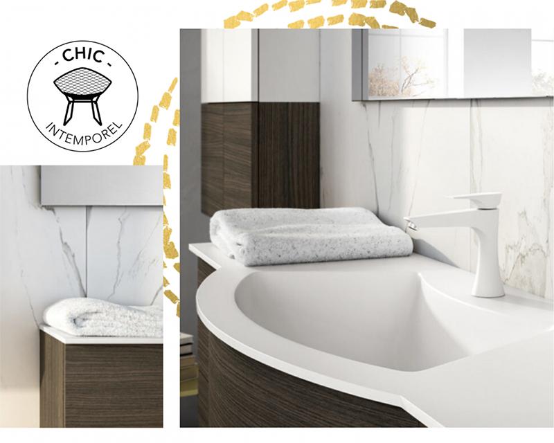 Meuble salle de bain bois style chic intemporel