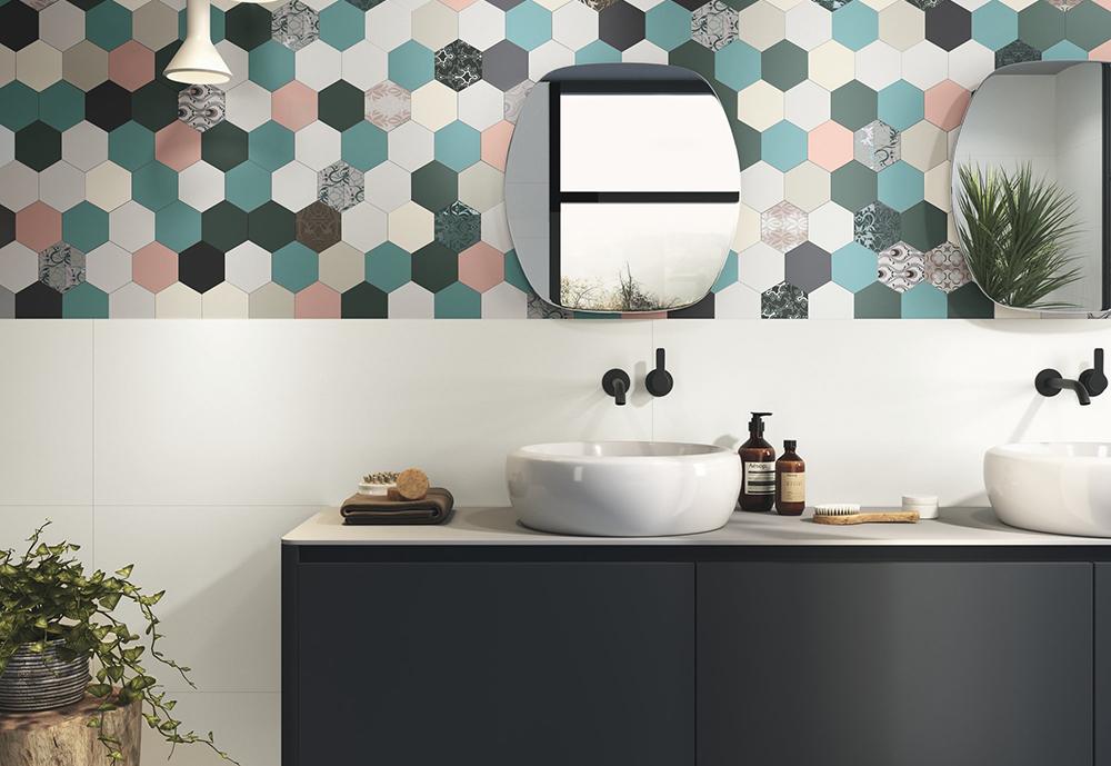 Carrelage hexagonal salle de bain