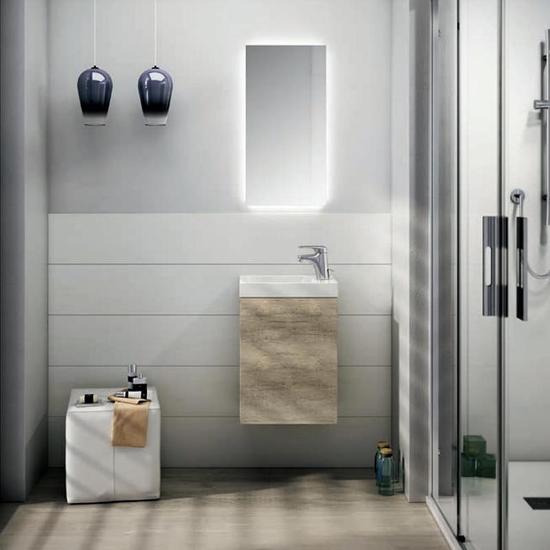 Salle de bain petit espace avec meuble compact