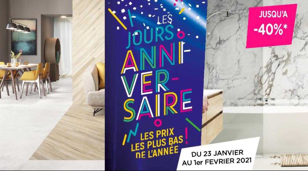 Les jours anniversaire Carrelage et Bain