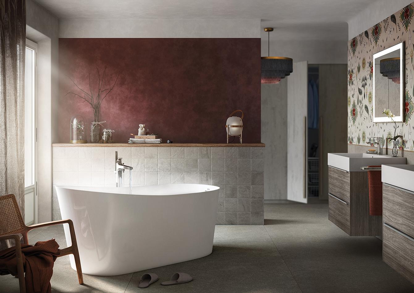 Salle de bain design avec baignoire ilot