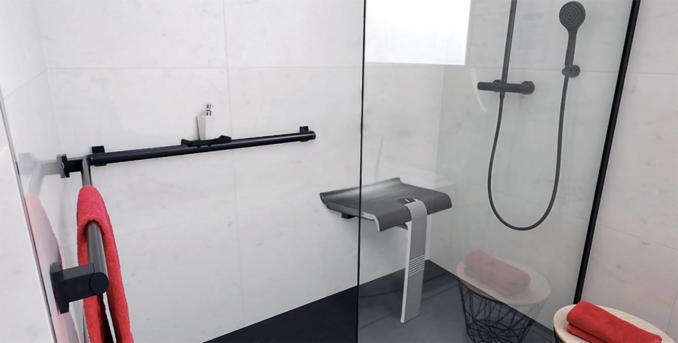 Sécuriser un espace douche avec barre d'appui et de maintien