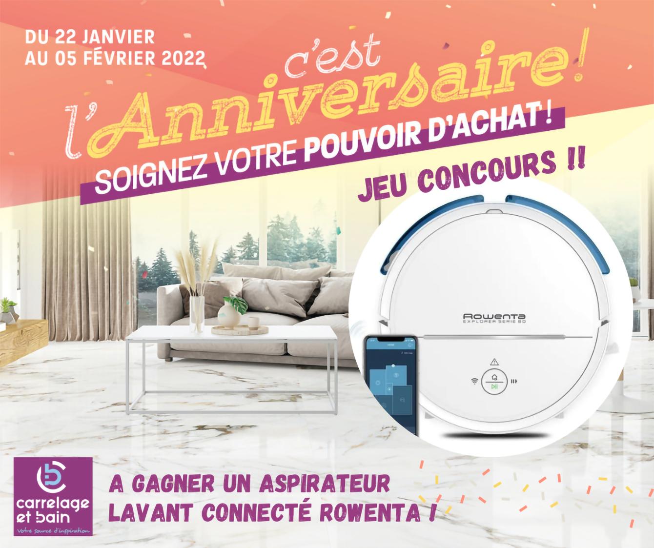 Opération anniversaire Carrelage et bain avec jeu concours