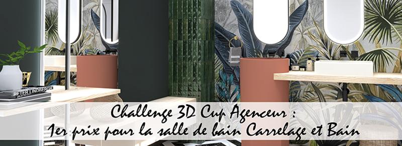 1er prix pour la salle de bain Carrelage et bain Challenge 3D Cup Agenceur
