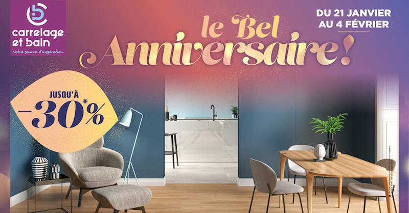 Opération anniversaire avec remise immédiate sur le carrelage