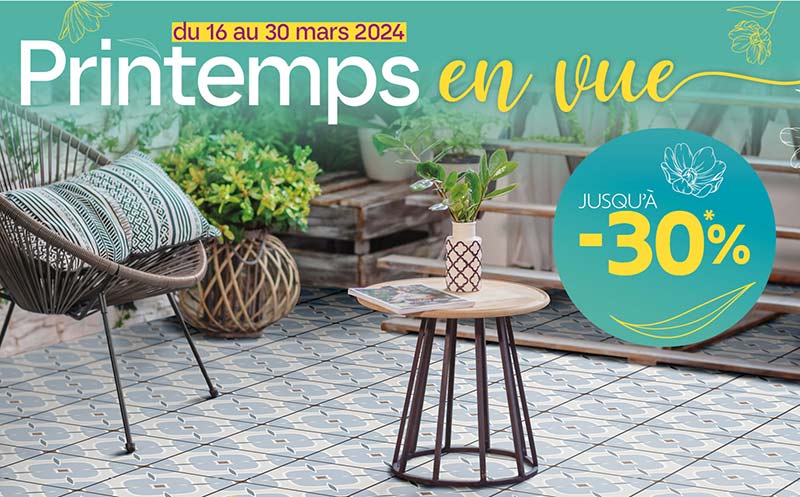 Offre promotionnelle sur le carrelage terrasse chez Carrelage et Bain