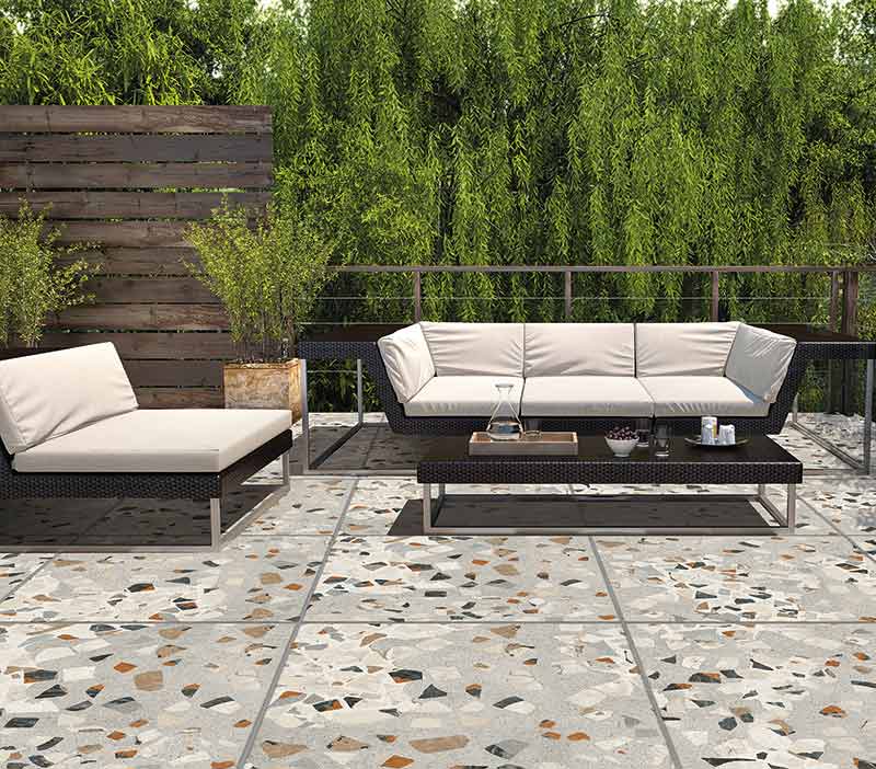 Carrelage pour terrasse imitation terrazzo Floyat