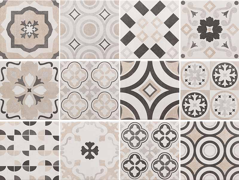 Carrelage imitation carreau ciment Forza version mix trend