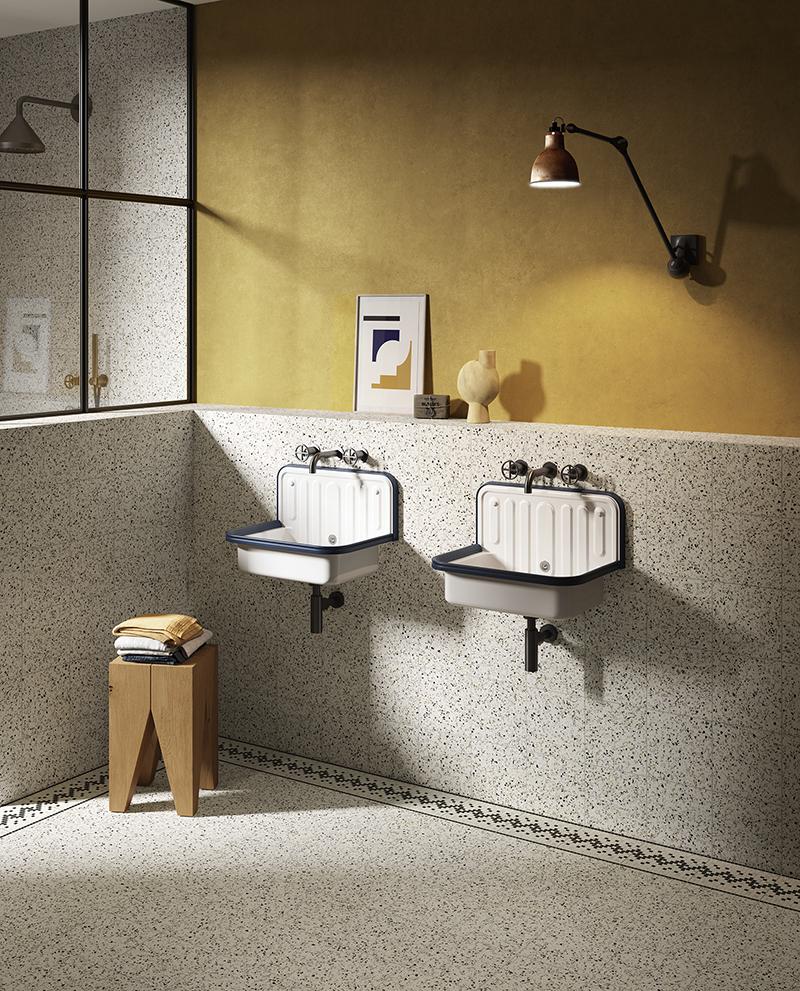 Carrelage imitation terrazzo Framboisier pour salle de bain