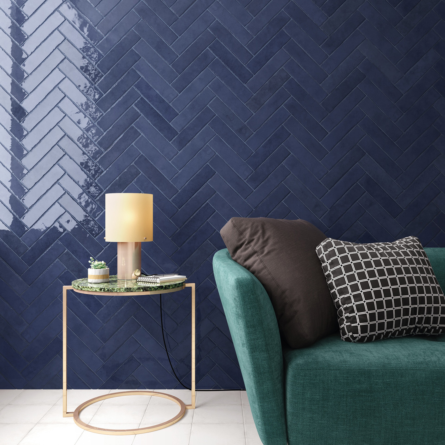 carrelage mur bleu Taboumi 