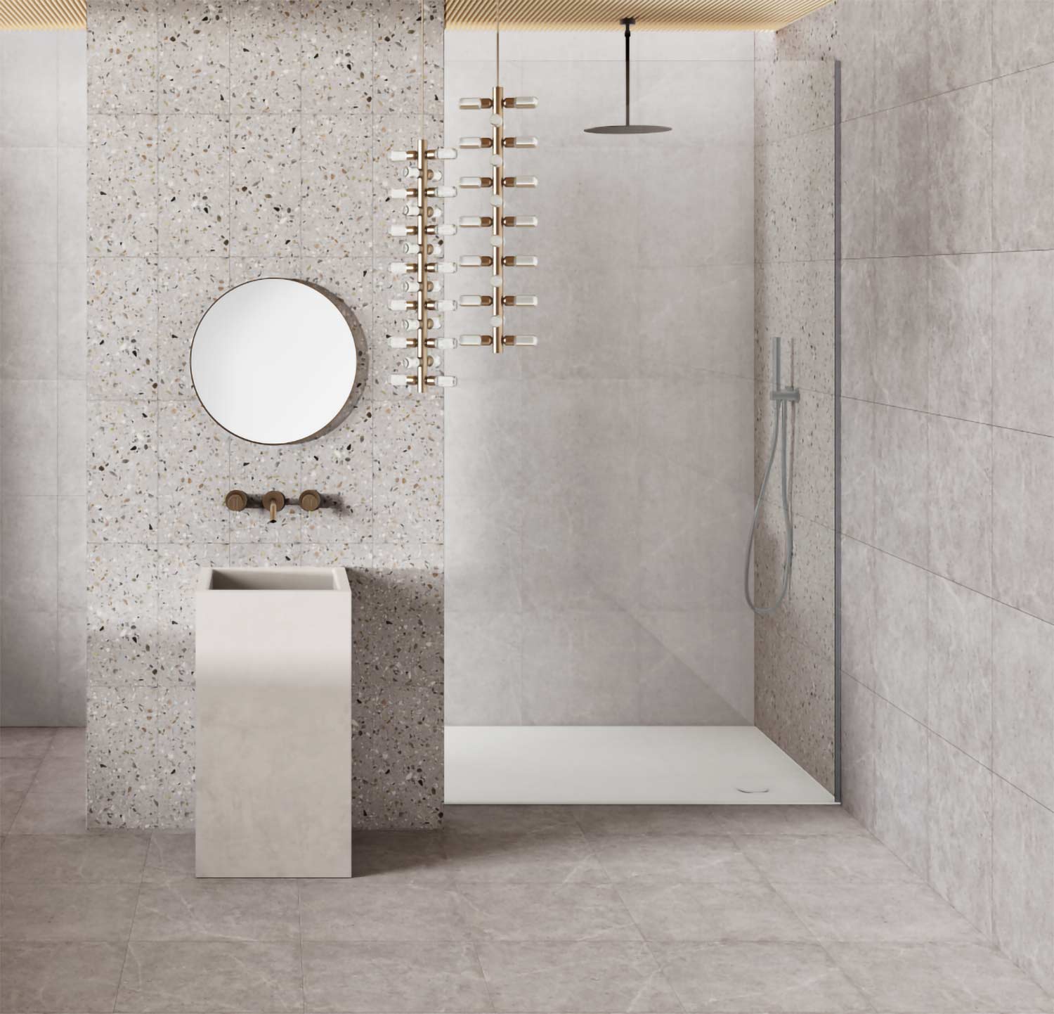 Salle de bain avec du carrelage effet terrazzo Talasska