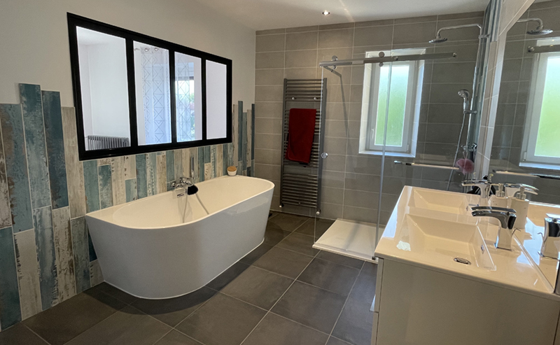 Rénovation carrelage salle de bain  par le magasin carrélia à Beausemblant