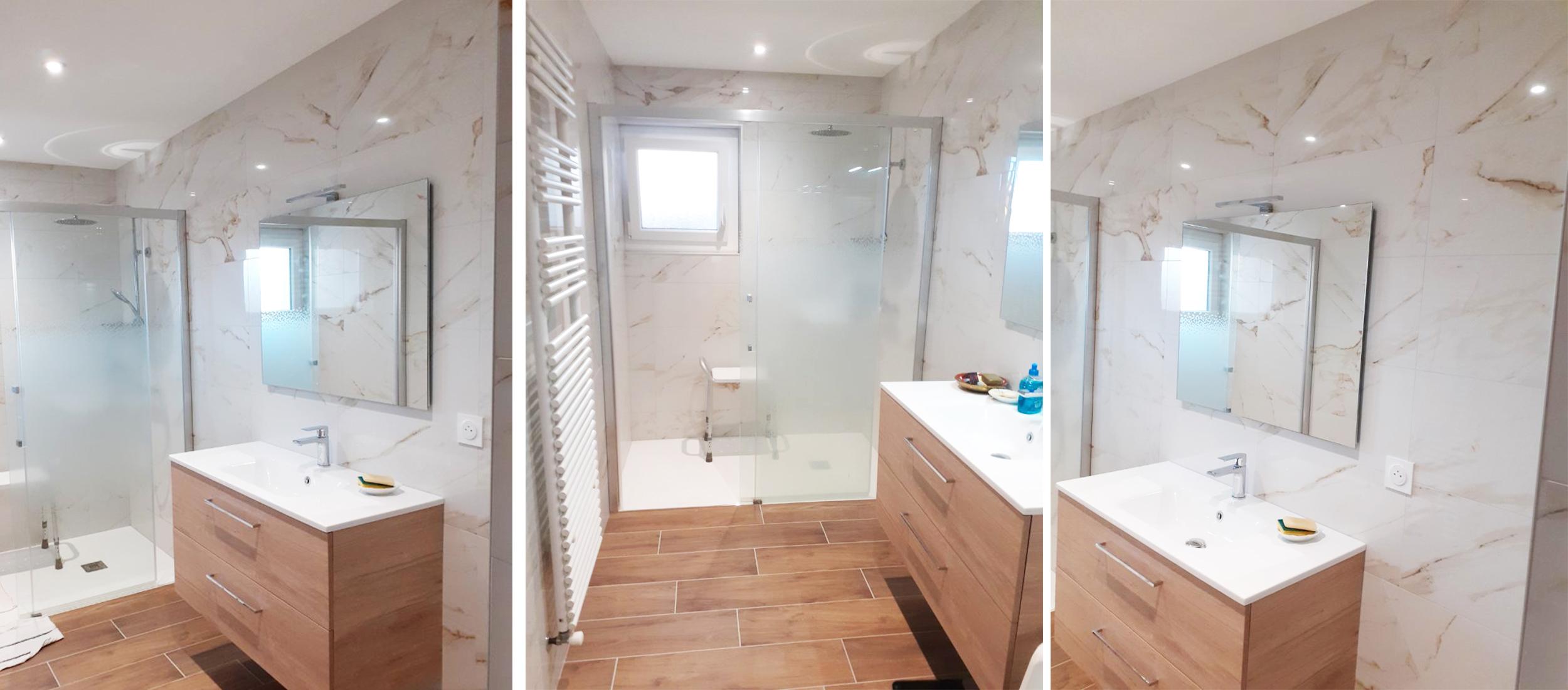 Rénovation complète d'une salle de bain pour personnes âgées par Carrélia à Valence