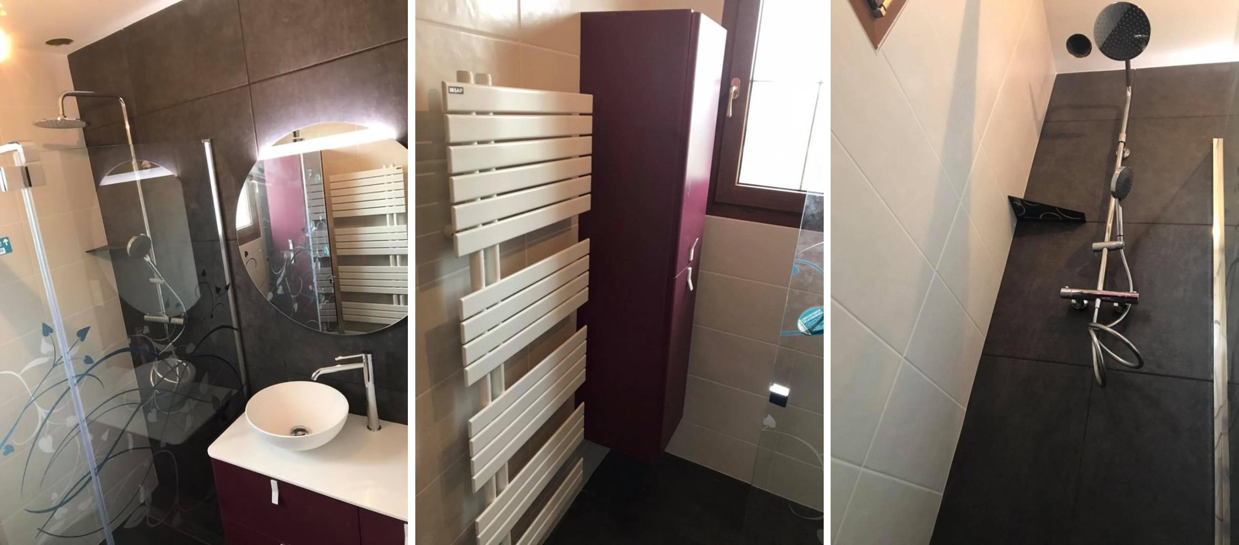 Rénovation d'une salle de bain avec paroi de douche personnalisée