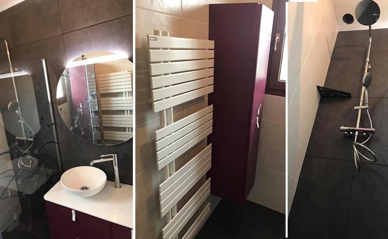 Rénovation d'une salle de bain avec paroi de douche personnalisée