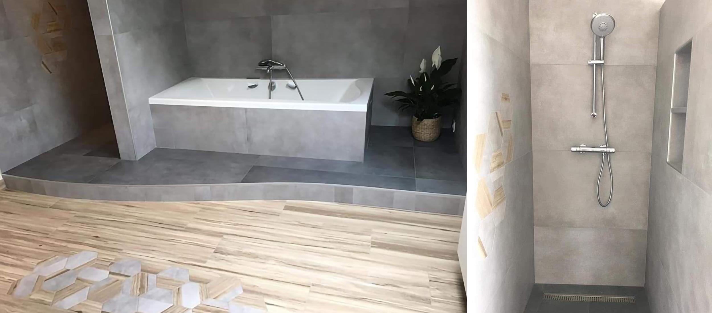 Réalisation d'une salle de bain par le magasin carrelage et bain à Belley